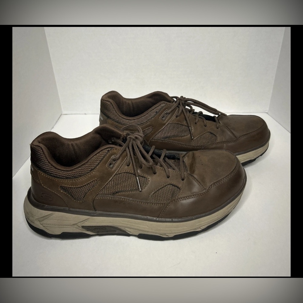 Skechers Max Stout Alloy Toe Brown Leather Men’s Size 12